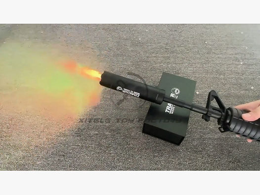 Full Auto Tracer Unit Fire Smoke effect Airsoft Silencer UV LED Schalldämpfer