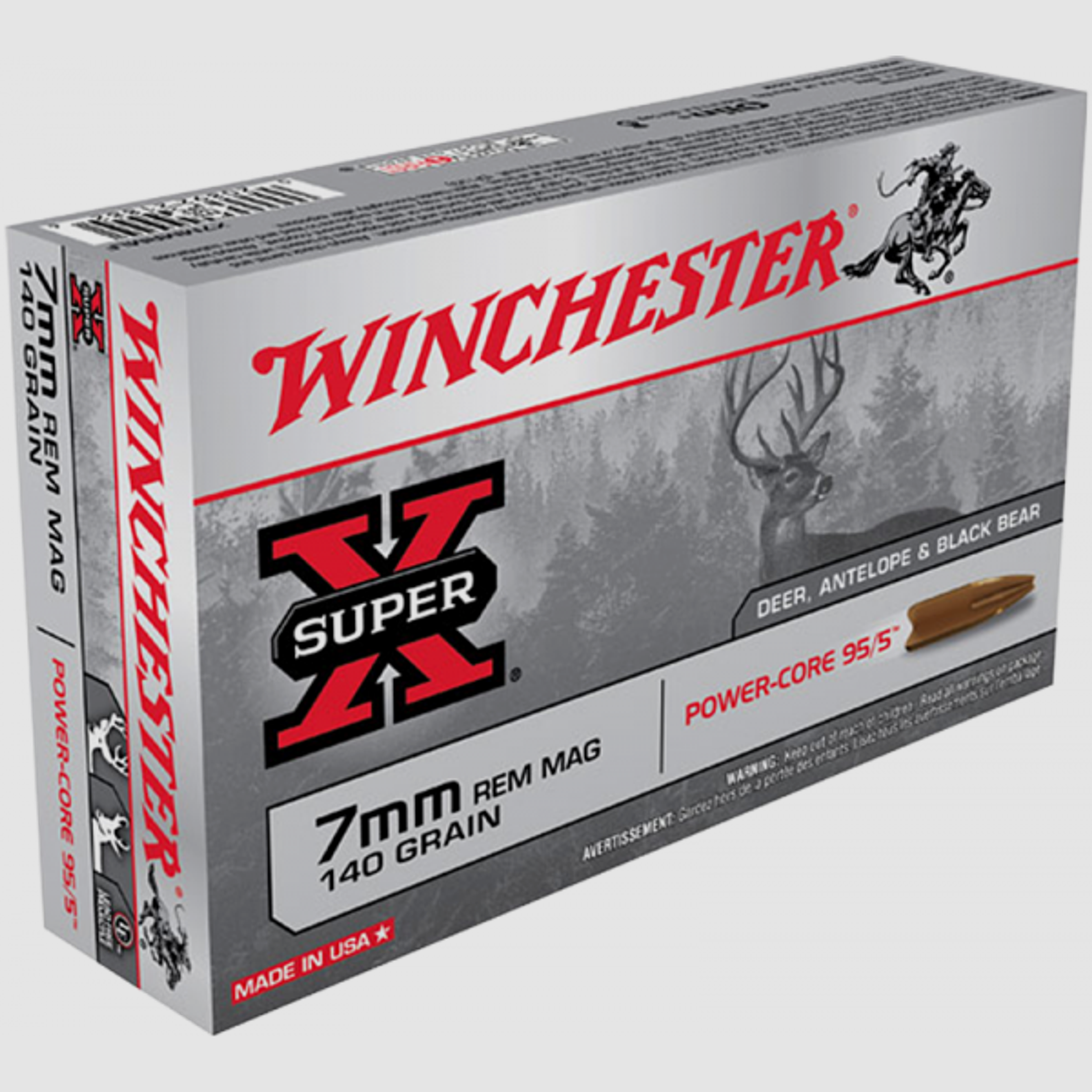Büchsenpatronen Winchester Super X 7mm Rem. Mag. Power Core 95/5 140gr. Bleifrei !!!